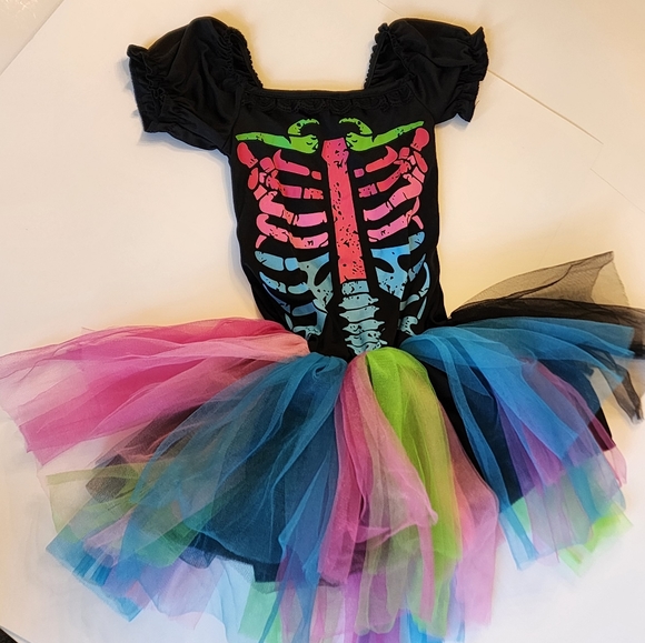 Skeleton TuTu Costume Girls Size Small "Funky Punky Bones" by Era Spooky - Picture 2 of 8